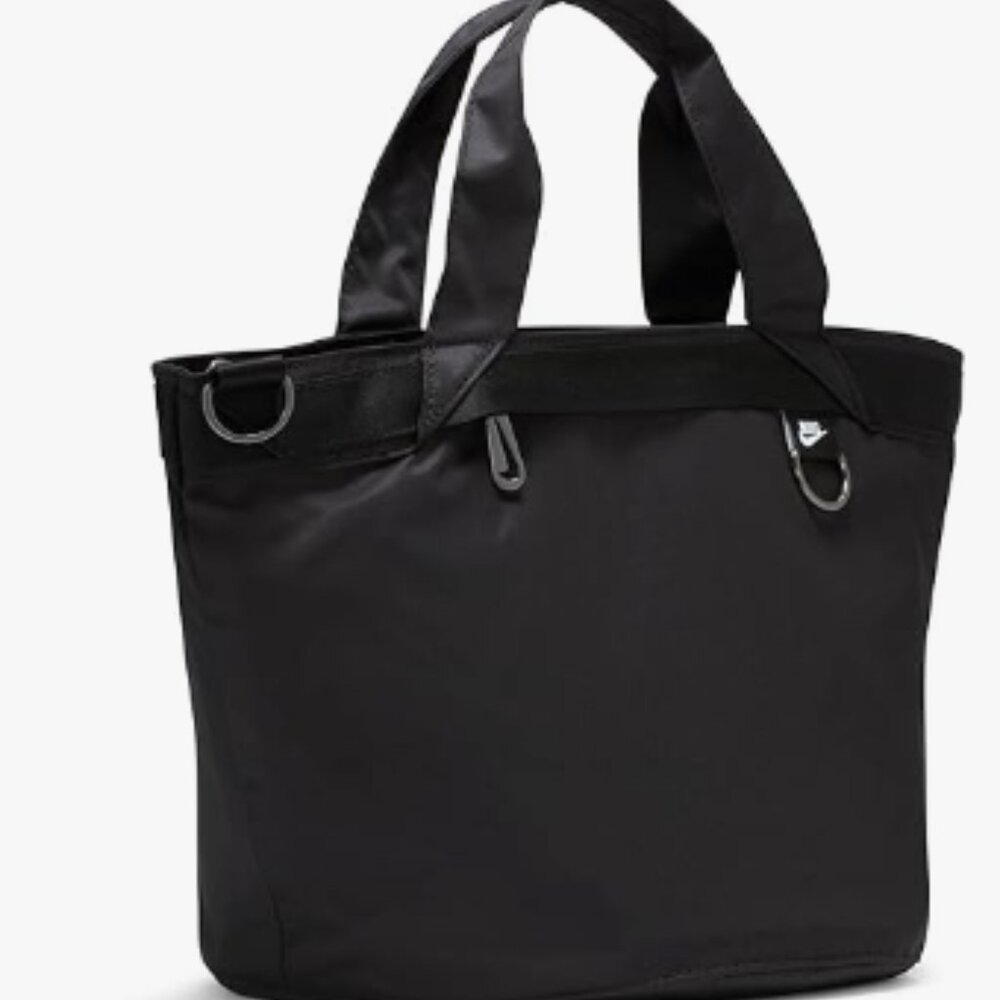 Nike Sportswear Futura Luxe Women's Tote Purse Bag (10L) (Black/Light Smoke Grey